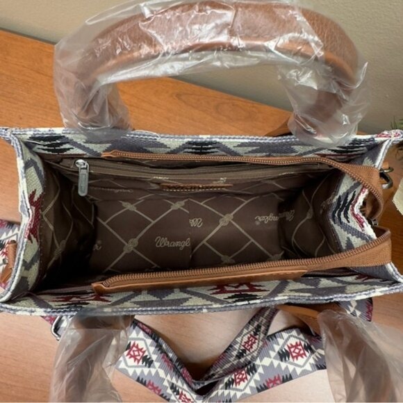 Wrangler Mini Tote Lavender Southwestern Aztec Guitar strap Crossbody Purse - Picture 4 of 9
